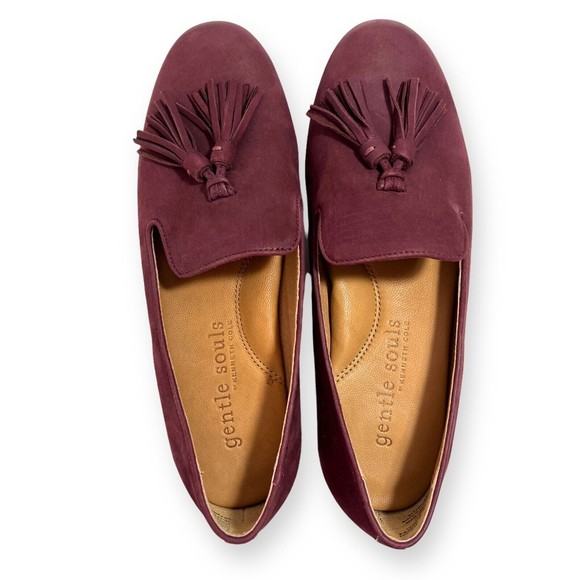 GENTLE SOULS KENNETH COLE Flats Sz 7.5 Eugene Plum Burgundy Leather Purple Shoes - Picture 8 of 11